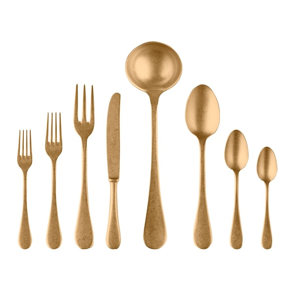 Mepra Vintage Pewter Flatware Set - 43 Pieces - Gold 1097VI22043 - main