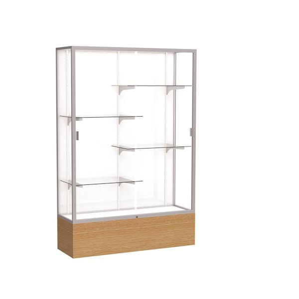 Ghent Floor Display Case 48x72x16, White, Satin 2074WB-SN-AK - main