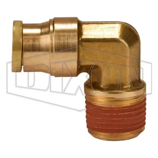 Dixon Legris by 6912X 12 Push-In Run Tee, 3/8 x 3/8 in Nominal, MNPT x Tube, Brass, Domestic 6912X12 - main