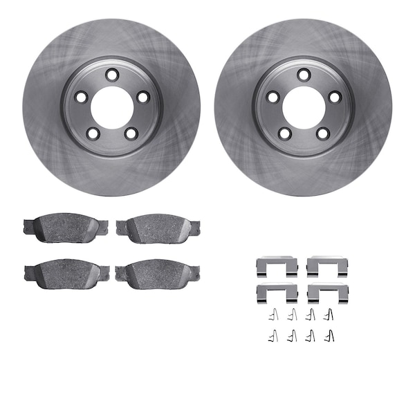 Dynamic Friction Co DFC Rotors with EURO 5000 Ceramic Brake Pads includes Hardware 6612-54015 - main