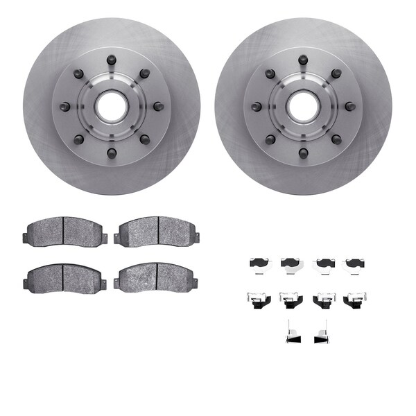 Dynamic Friction Co DFC Brake Rotor- Heavy Duty Brake Pad includes Hardware 6412-54260 - main