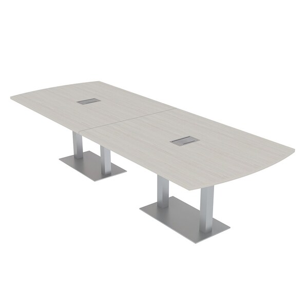 Skutchi Designs Arc Rectangle Meeting Room Table, 45 in W, 144 in L, Ivory HAR-AREC-48x144-DOU-K458-ESIL - main
