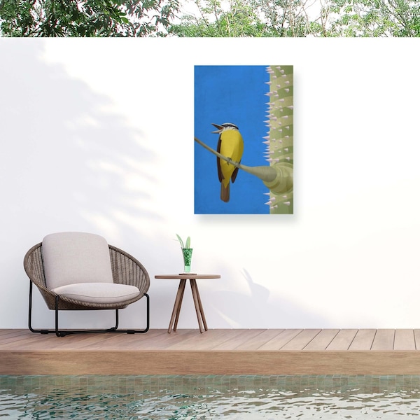 Trademark Fine Art Outdoor Canvas Art Franco Caballero Benteveo Wall Art for Patios, or Gardens 1X21492-OC2232WR - main