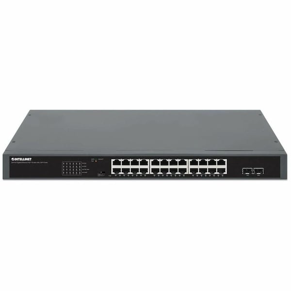 Intellinet Network Solutions Intellinet 24-Port Gigabit Ethernet PoE+ Switch with 2 SFP Ports 561907 - main