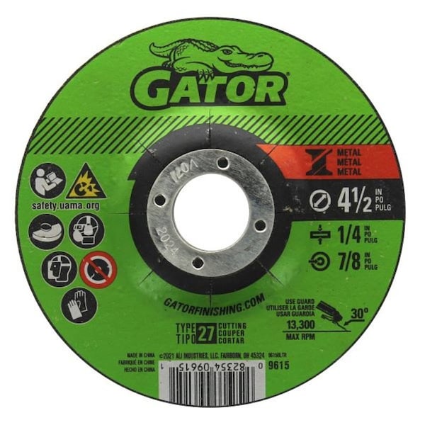 Ali GATORBLADE 4-1/2 X1/4 X7/8 METAL GRINDIN 9615 - main