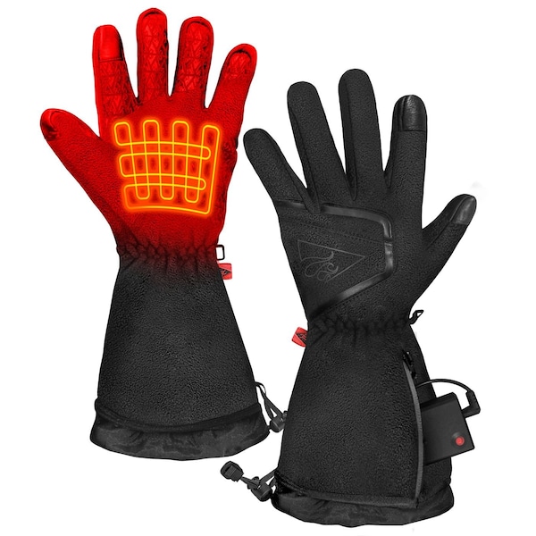 Actionheat AA Battery Heated Fleece Gloves 2.0, Women's, Black, S/M 675595811500 - main