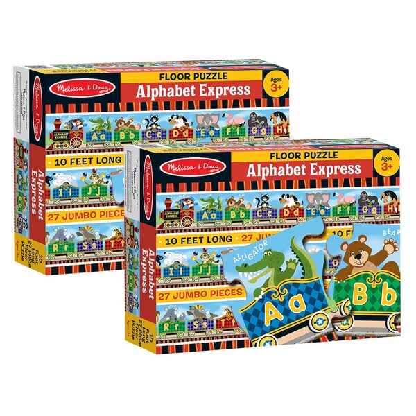 Melissa & Doug Alphabet Express Floor Puzzle, 10' x 6-1/2'', 27-Piece, 2PK 4420 - main