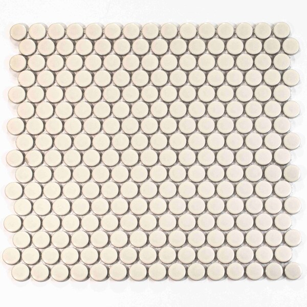 Apollo Tile Cirkel 11.46 in. x 12.4 in. Glossy Beige Porcelain Mosaic Wall and Floor Tile 9.87 sqft/case, 10PK ORB8809BGGA - main