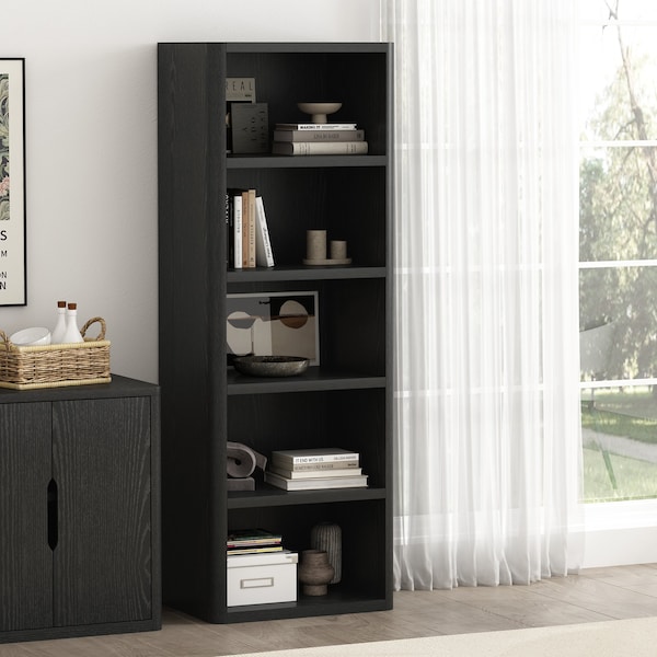 Manhattan Comfort Rivington 28in Open Bookcase in Black BC003-BK - main