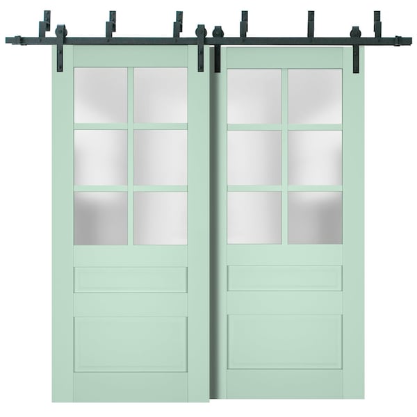 Sartodoors Sliding Closet Barn Bypass Doors Solid Core Modern Interior VEREGIO7339BBB-OLI-36 x 80 (2* 18x80) - main
