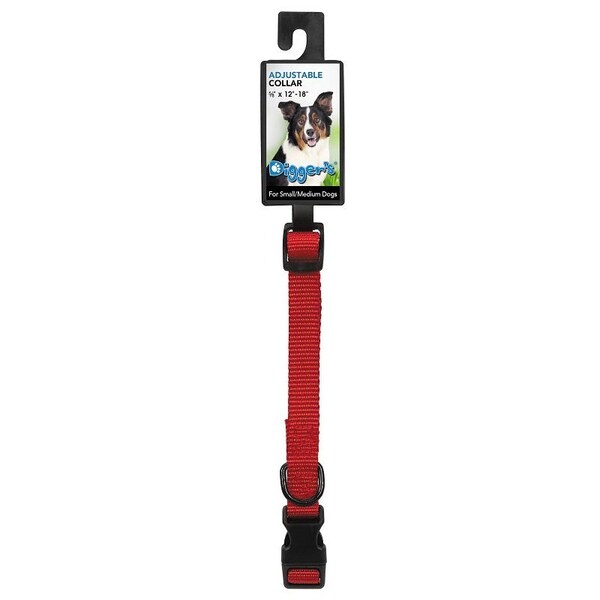 Boss Pet Digger's Adjustable Collar, 12 to 18 in L Collar, 5/8 in W Collar, Red 2938001 - main