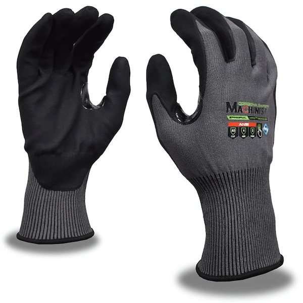 Machinist Glove, High Performance, Gray, 15 Ga, PR 3744MFNS - main