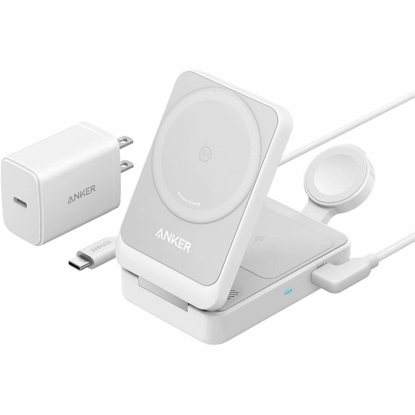 Anker MagGo Wireless Charging Station (15W, Foldable 3-in-1) bundle cable and charger B2557121 - main