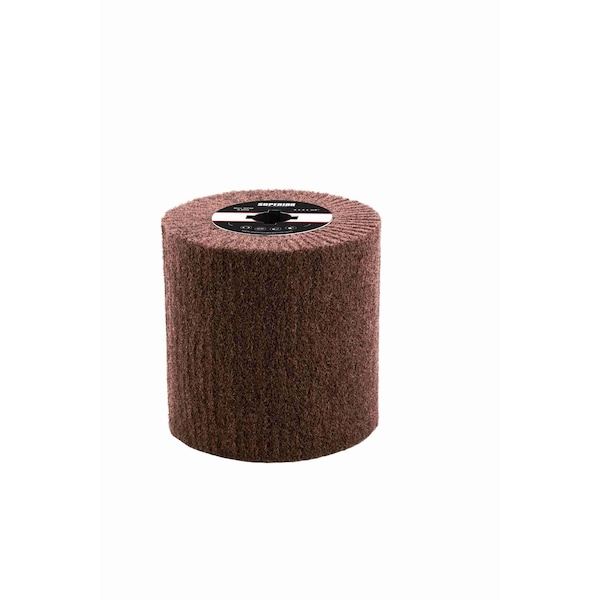 Superior Abrasives SATIN FLAP DRUM HEAVY DUTY AO 4" X 4" X 3/4" QUAD KEYWAY FINE A025277 - main