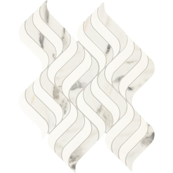 Daltile Eclessia Marble Natural Stone Wave Mosaic Polished, 11.40 SQFT Per Carton, 10PK DA99WAVEMSPL - main