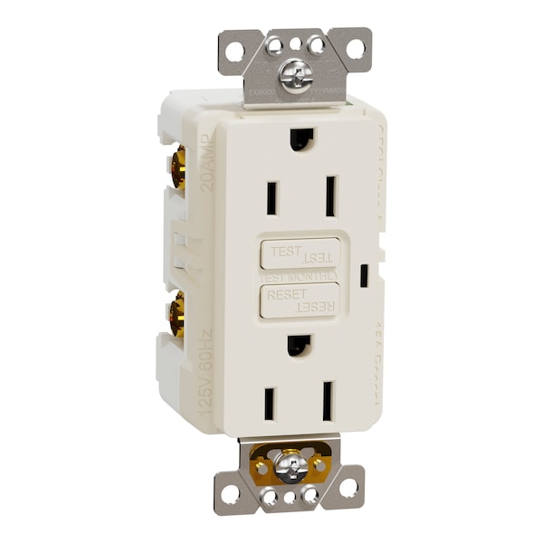 Square D Straight Blade Receptacle, 15 A, 125V AC, 2 Pole, Flush Mount, Self-Grounded SQR51101LA - main