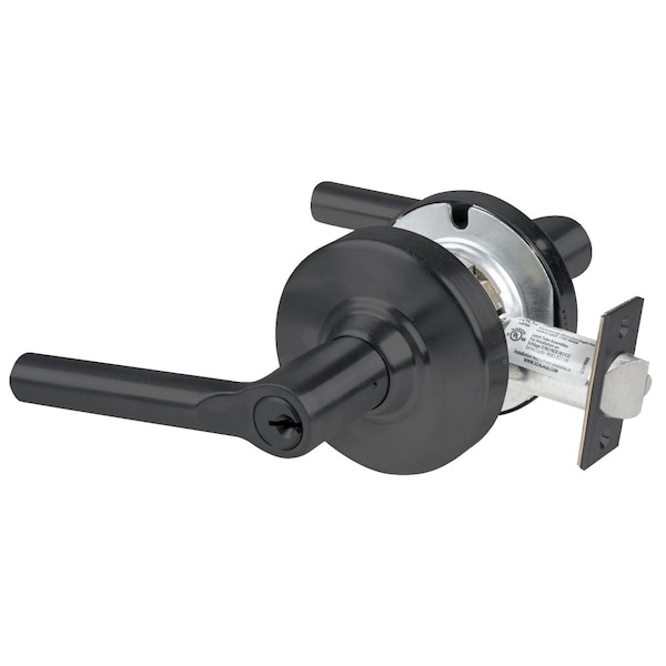 Schlage Grade 1 Storeroom Lock, Broadway Lever, Standard Cylinder, Matte Black Finish, Non-Handed ND96PD BRW 622 - main