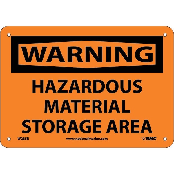 Nmc Warning Hazardous Material Storage Area Sign, W285R W285R - main