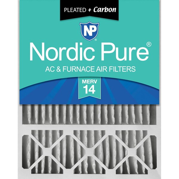 Nordic Pure 20x25x5 Plus Carbon Pleated Air Filter, High Capacity, MERV 14 20x25x5HM14+C-1 - main