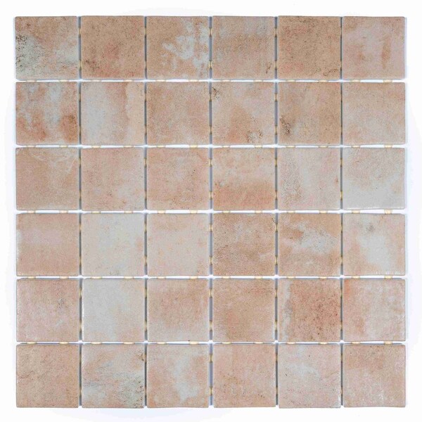 Apollo Tile Lucenza 12x12 in. Clay Beige Matte Recycled Glass Uniform Square Mosaic Tile (10.6 sq ft/case) 10PK APLGIO88CLAMOSA - main