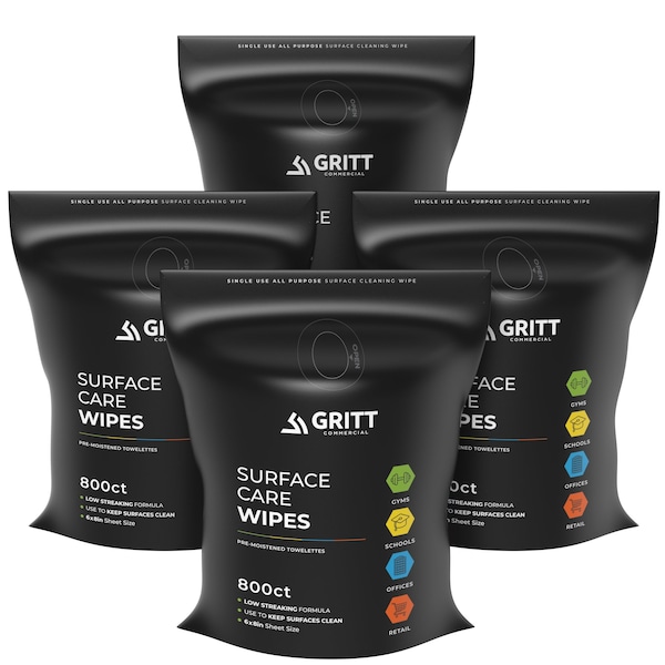 Gritt Commercial Gym Wipes, All-Purpose Cleaning Wipes - 4 x 800 Count Roll 3200 Commercial Wipes, 4PK GRI5-RW-4-NR - main