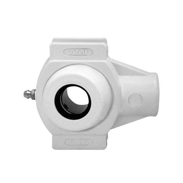 Ami Bearings SINGLE ROW BALL BEARING - 35MM STAINLESS SET SCREW WHITE TAKE-UP 2 OPEN COVERS MUCTPL207CW - main