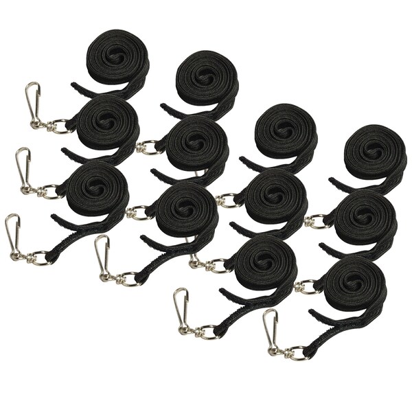 Sicurix Hook & Loop Breakaway Safety Lanyard, Flat Style, Black, 12PK 69011 - main