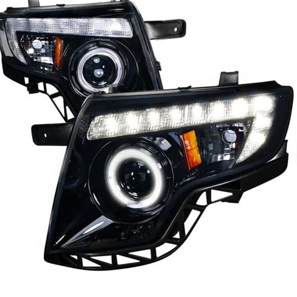 Overtime Smoke Gloss Housing Projector Headlights for 07 to 10 Ford Edge, Black - 15 x 23 x 24 in. OV2654171 - main