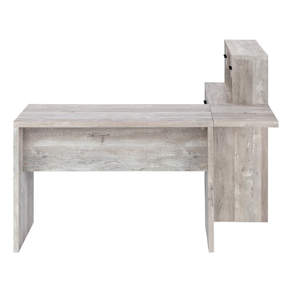 Homeroots 63" Taupe L Shape Computer Desk With Eight Drawers 333527 - main