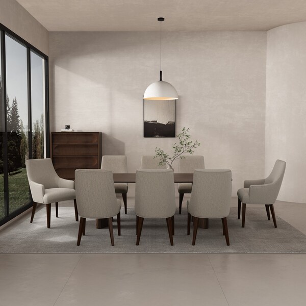 Manhattan Comfort 8-Piece Beever Dining Chair and Arm Chair in Taupe 8-DC103-TP - main