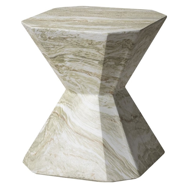 Leisuremod Azure 17 in Modern Round Fiberstone Side Table, Weather-Resistant, Fully Assembled AST17MG - main