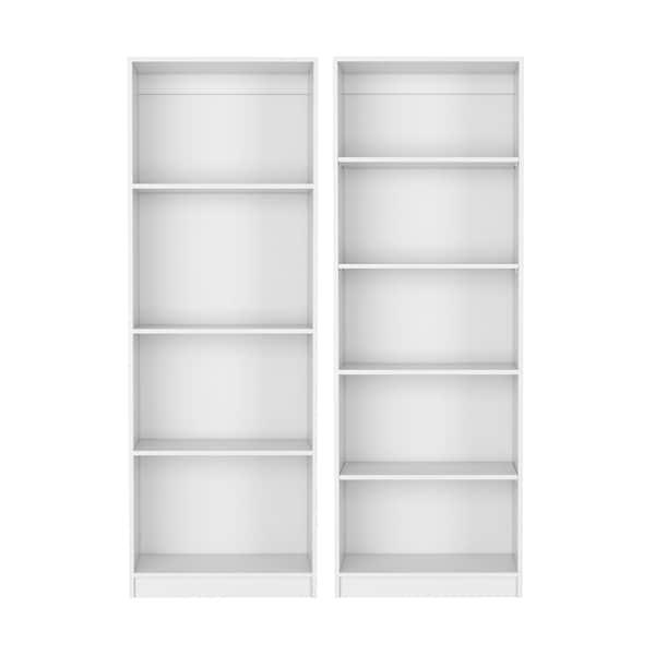Homeroots Set of Two White Wood Nine Tier Modular Bookcase, 2PK 546622 - main