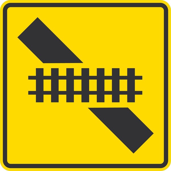 Lyle Skewed Crossing Symbol, 24x24, High Intensity Prismatic, Yellow G-13239-HI_24x24 - main
