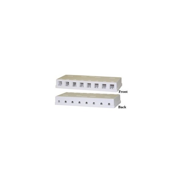 Cable Wholesale Blank Surface Mount Box for Keystones, 8 Port, White 300-3148E - main
