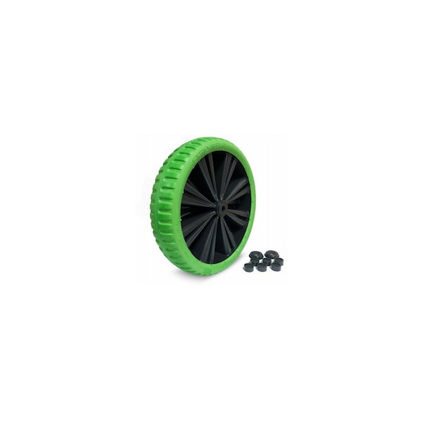 Kenda Flex Lite Flat Free Wheelbarrow Wheel, Universal Fit, Green Tire, 15-In. FLPU15BBLK58-UK - main