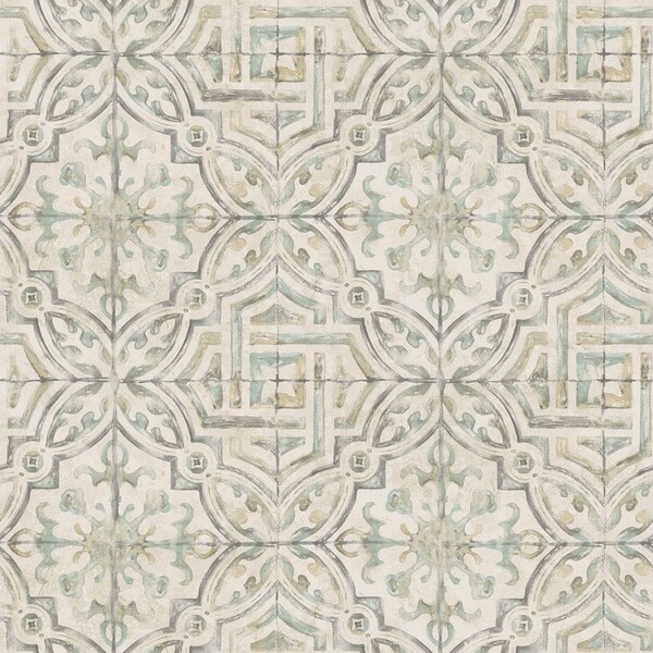 Chesapeake Sonoma Grey Spanish Tile Wallpaper 3123-12335 - main