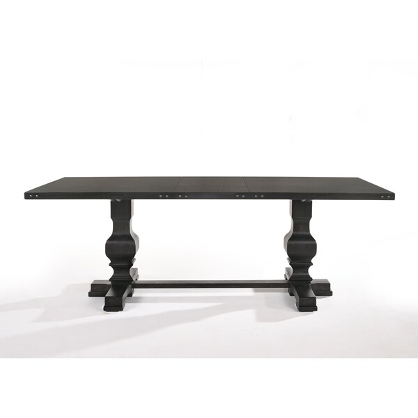 Homeroots 88" Black Wood Trestle Base Dining Table 631276 - main