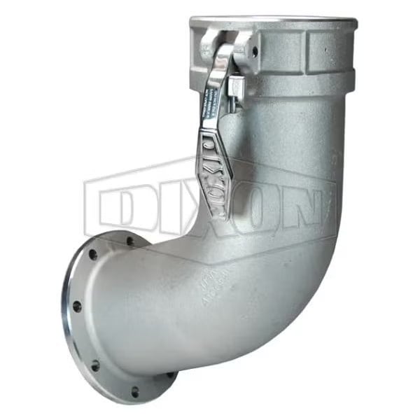 Dixon Type GF Cam and Groove Elbow, 4 in Nominal, Railroad Tank Car TTMA Flange x Boss-Lock Coupler End St ATCGF40 - main