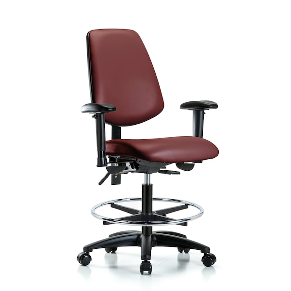 Blue Ridge Ergonomics Vinyl Chair, Vinyl, Adjustable Arms BR-VMBCH-MB-RG-T1-A1-CF-RC-8815 - main