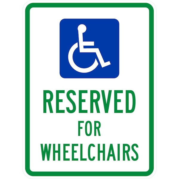 Lyle Reserved For Wheelchairs with Graphic, 18x24, High Intensity Prismatic, White G-10560-HI_18x24 - main