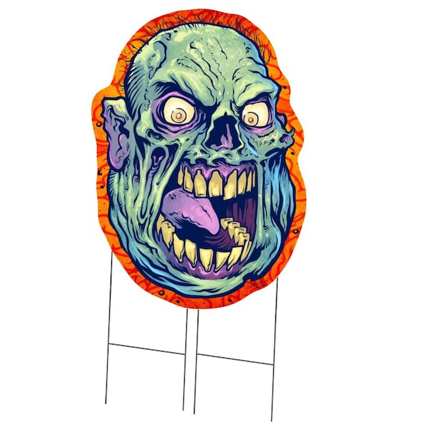 Signmission Zombie Monster Yard Sign with Stake, Scary Halloween Trick or Treat Decoration C-DC-36-Zombie Monster - main