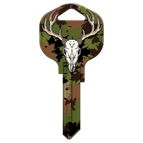 Hy-Ko Key Blank, Brass, Nickel-Plated, For: Kwikset KW1 Keyways 15005KW1-DEER - main