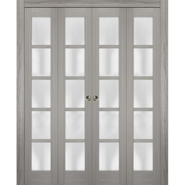 Sartodoors Sliding Closet Double Bi-fold Doors Solid Core Modern Interior QUADRO4002DBF-SSS-72 x 96 (4* 18x96) - main