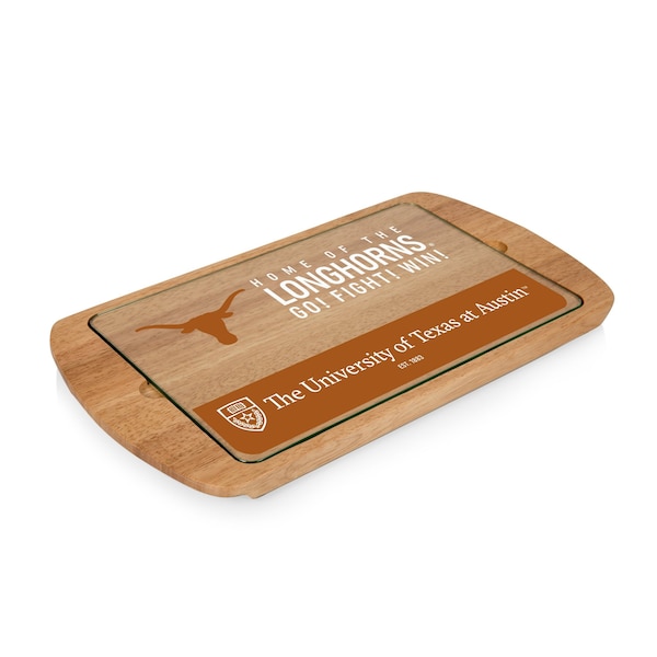 Picnic Time Family Of Brands NCAA Texas Longhorns Billboard Glass Top Cheese Board - Charcuterie Boards, Parawood 911-01-505-194-1 - main