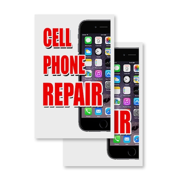 Signmission Cell Phone Repair, Vinyl Decals Only 24 Inch x 36 Inch, Vinyl Decal, 2PK DSB-2436-2PACK-Cell Phone Repair - main