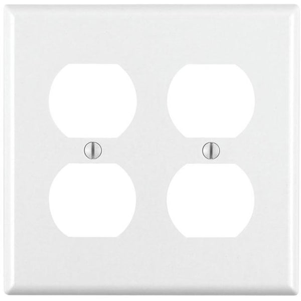 Leviton Faceplate, Number of Gangs: 2 Urea, White 88016-000 - main