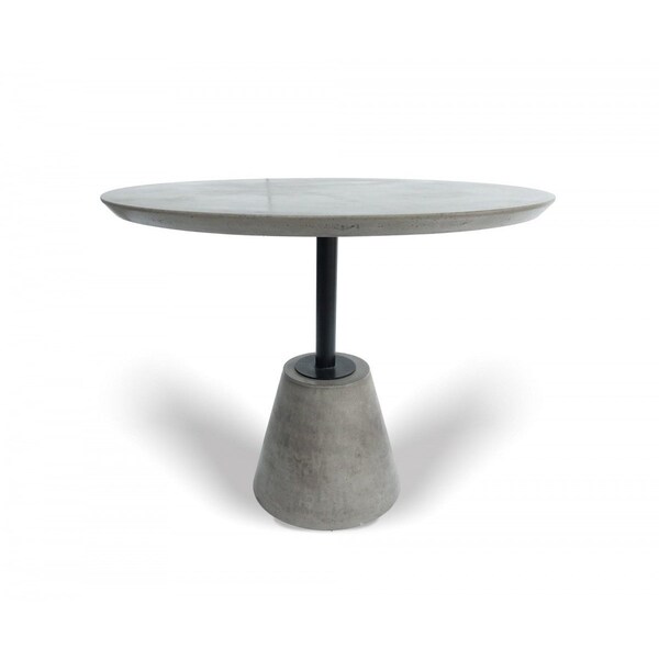 Homeroots 35" Grey Rounded Concrete And Iron Dining Table 486027 - main