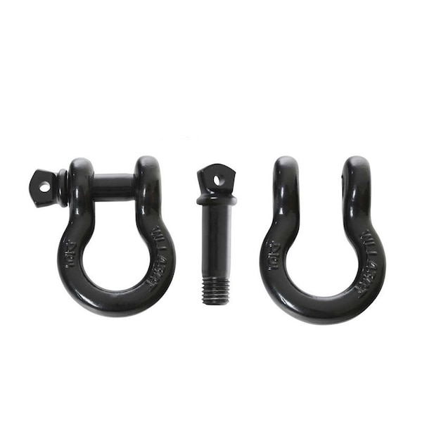Overland Vcl D-Ring, With 3/4 Inch Pin; 4.75 Ton Weight Rating; Powder Coated Gloss; Black; Steel; Set Of 19010201 - main
