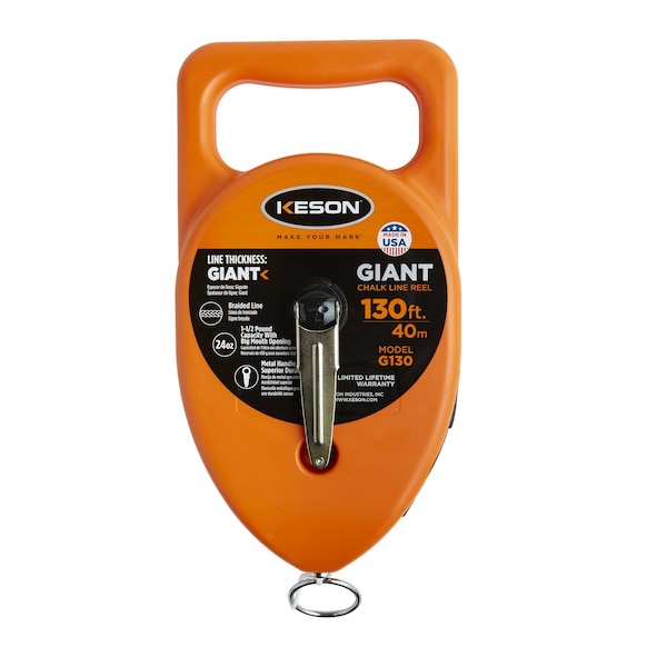 Keson Chalk Line Reel, 130 ft L Line G130 - main