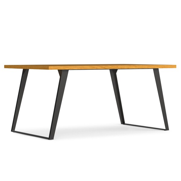 Homeroots 66" Oak and Gray Wood and Iron Frame Base Dining Table 640693 - main